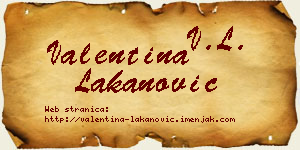 Valentina Lakanović vizit kartica